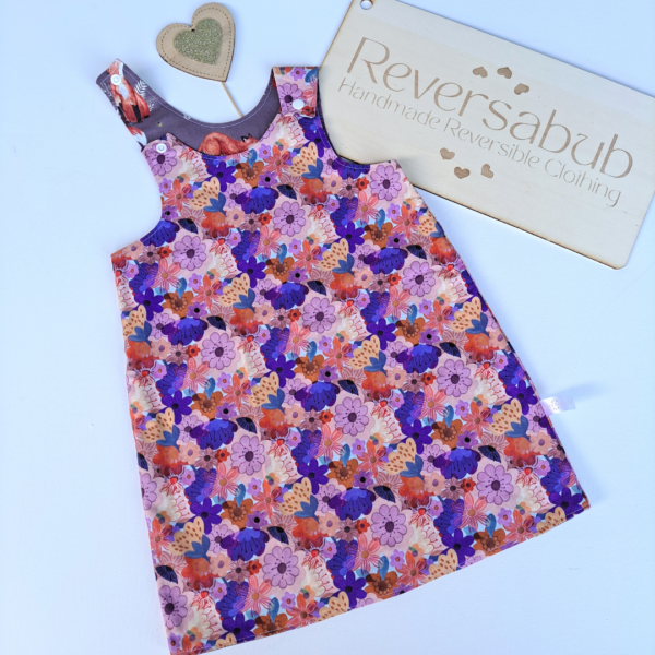 purple floral and foxy dress