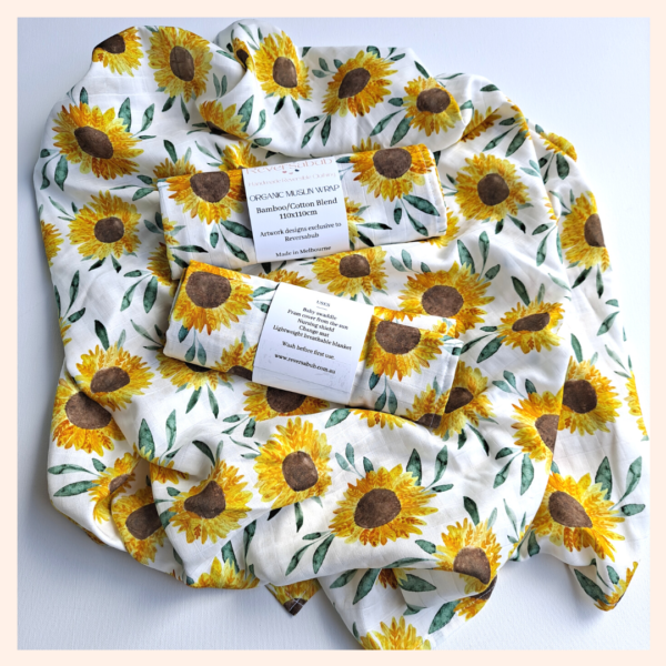 muslin wrap sunflowers